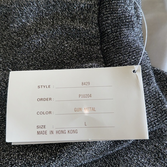 Lisa Originals Gun Metal Metallic Pull-On Pants Large Vintage Tags Attached - Picture 11 of 13